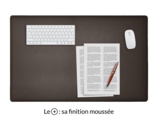 sous main xl en cuir marron fonce premium 80x50 cm