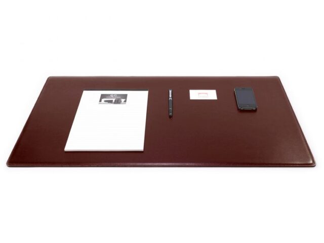 Lavoisier Maroquinier - Sous-main XL en cuir marron "Premium" - 80x50 cm