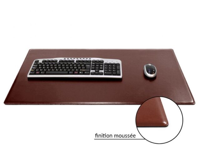 Lavoisier Maroquinier - Sous-main XL en cuir marron "Premium" - 80x50 cm