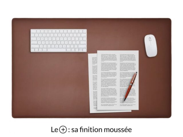 LAVOISIER Maroquinier - Sous-main XL en cuir marron “Premium” – 80×50 cm