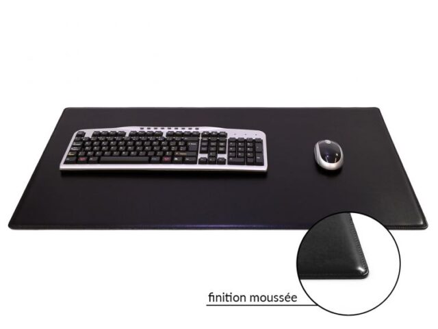 Lavoisier Maroquinier - Sous-main XL en cuir noir "Premium" - 80x50 cm