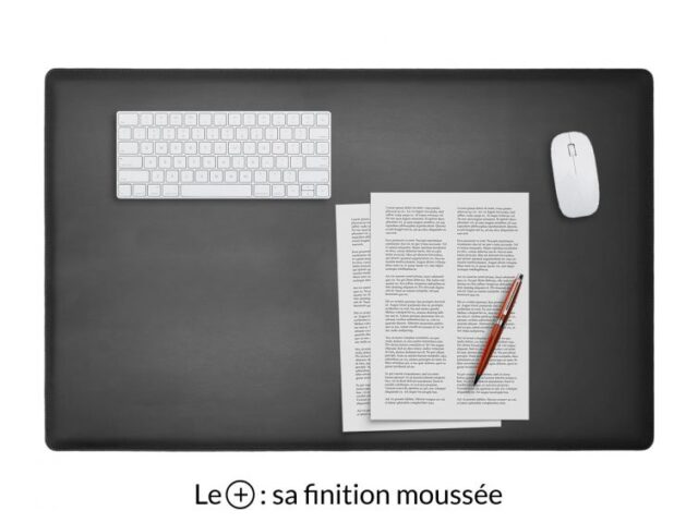 LAVOISIER Maroquinier - Sous-main XL en cuir noir “Premium” – 80×50 cm