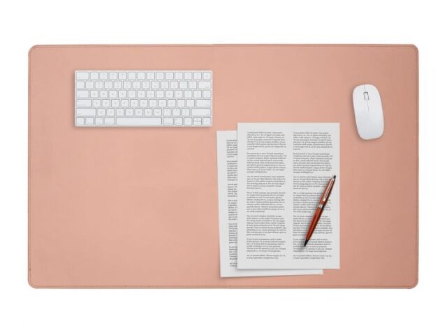 LAVOISIER Maroquinier - Sous-main XL en cuir rose – 80×50 cm