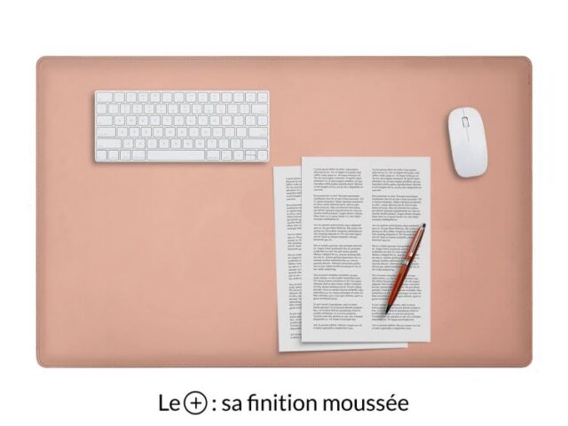 LAVOISIER Maroquinier - Sous-main XL en cuir rose “Premium” – 80×50 cm