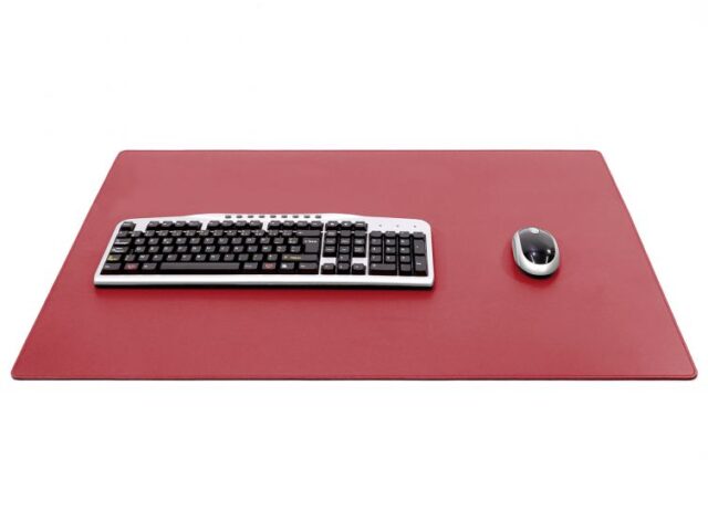 Lavoisier Maroquinier - Sous-main XL en cuir rouge coquelicot  - 80x50 cm