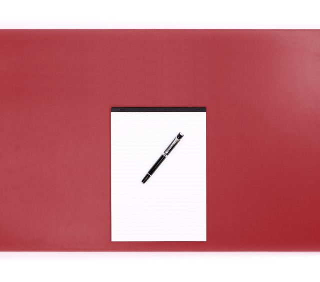 Lavoisier Maroquinier - Sous-main XL en cuir rouge coquelicot  - 80x50 cm