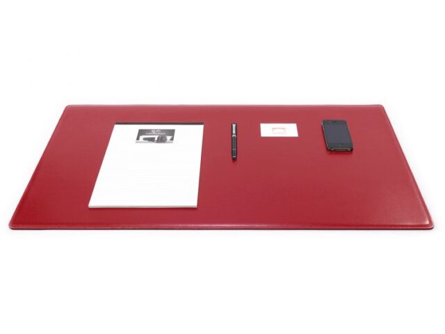 Lavoisier Maroquinier - Sous-main XL en cuir rouge coquelicot "Premium" - 80x50 cm