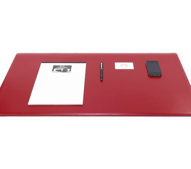 Lavoisier Maroquinier - Sous-main XL en cuir rouge coquelicot "Premium" - 80x50 cm