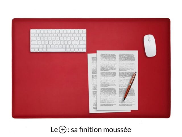 LAVOISIER Maroquinier - Sous-main XL en cuir rouge coquelicot “Premium” – 80×50 cm