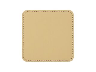 LAVOISIER Maroquinier - Sous-Verre carré en cuir beige café latte, set de 6