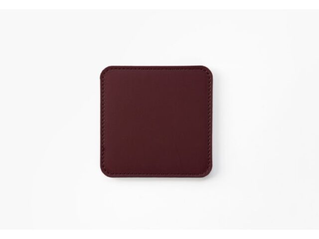 Lavoisier Maroquinier - Sous-Verre carré en cuir bordeaux