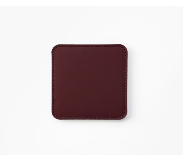 Lavoisier Maroquinier - Sous-Verre carré en cuir bordeaux