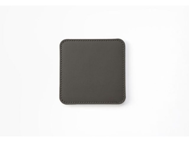 Lavoisier Maroquinier - Sous-Verre carré en cuir gris fer