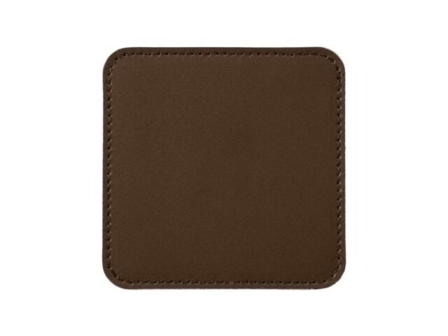 LAVOISIER Maroquinier - Sous-Verre carré en cuir marron foncé, set de 6