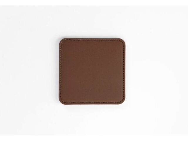 Lavoisier Maroquinier - Sous-Verre carré en cuir marron