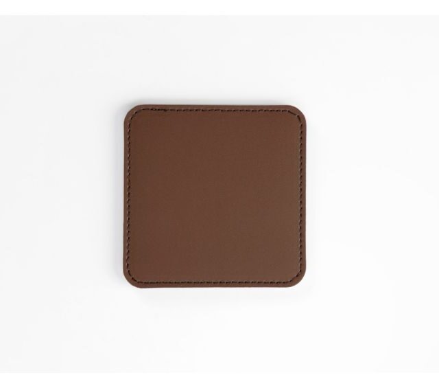 Lavoisier Maroquinier - Sous-Verre carré en cuir marron