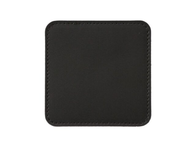 LAVOISIER Maroquinier - Sous-Verre carré en cuir noir, set de 6