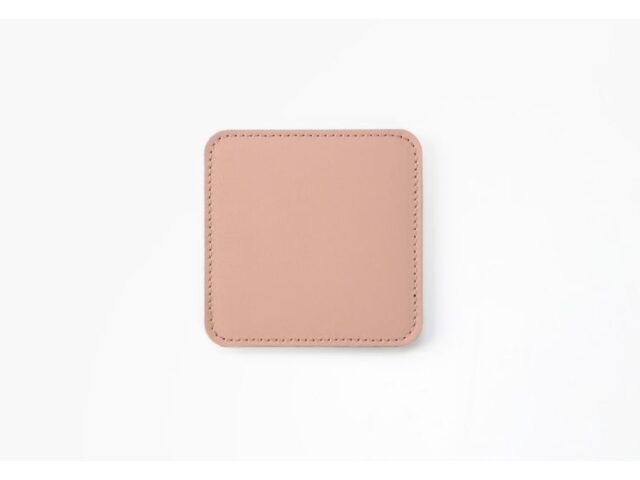 Lavoisier Maroquinier - Sous-Verre carré en cuir rose