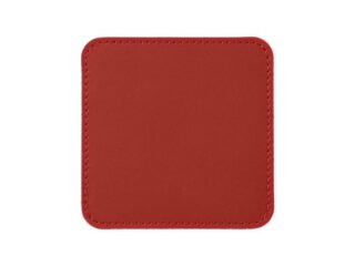 LAVOISIER Maroquinier - Sous-Verre carré en cuir rouge coquelicot, set de 6