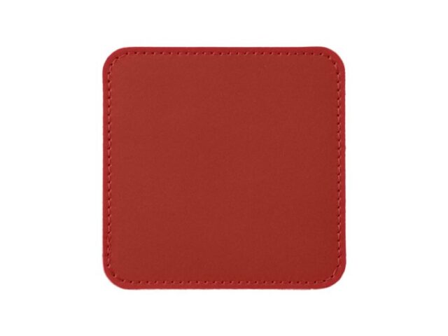 LAVOISIER Maroquinier - Sous-Verre carré en cuir rouge coquelicot, set de 6