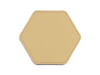 Sous-Verre hexagonal en cuir beige café latte, set de 6 par la marque LAVOISIER Maroquinier LAVOISIER Maroquinier - Sous-Verre hexagonal en cuir beige café latte, set de 6