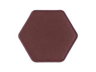 LAVOISIER Maroquinier - Sous-Verre hexagonal en cuir bordeaux, set de 6