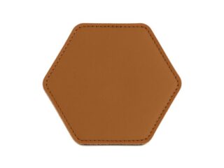 LAVOISIER Maroquinier - Sous-Verre hexagonal en cuir gold, set de 6