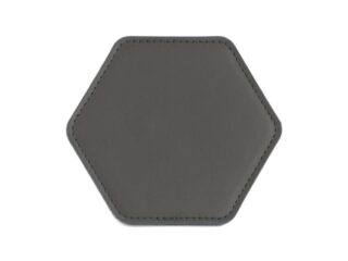 LAVOISIER Maroquinier - Sous-Verre hexagonal en cuir gris fer, set de 6