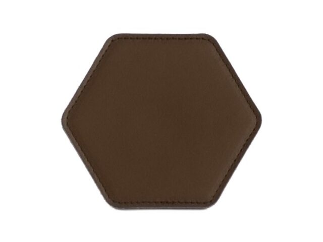 LAVOISIER Maroquinier - Sous-Verre hexagonal en cuir marron foncé, set de 6
