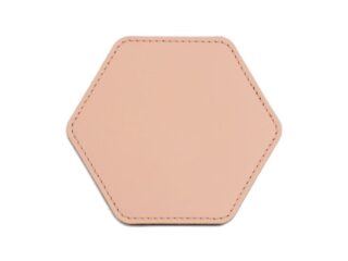 LAVOISIER Maroquinier - Sous-Verre hexagonal en cuir rose, set de 6