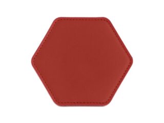 LAVOISIER Maroquinier - Sous-Verre hexagonal en cuir rouge coquelicot, set de 6