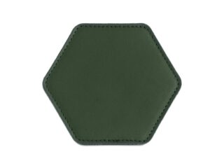 LAVOISIER Maroquinier - Sous-Verre hexagonal en cuir vert anglais, set de 6