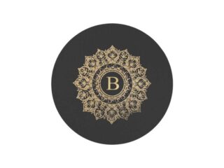 LAVOISIER Maroquinier - Sous-verre mandala en cuir noir  SV505 Z