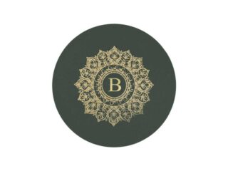 LAVOISIER Maroquinier - Sous-verre mandala en cuir vert – SV505 Z