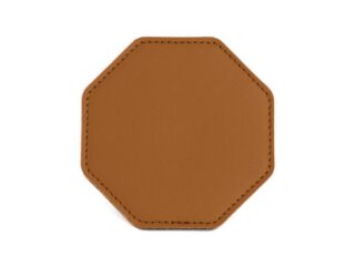 Sous-Verre octogonal en cuir gold, set de 6 par la marque LAVOISIER Maroquinier LAVOISIER Maroquinier - Sous-Verre octogonal en cuir gold, set de 6