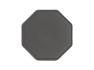 Sous-Verre octogonal en cuir gris fer, set de 6 par la marque LAVOISIER Maroquinier LAVOISIER Maroquinier - Sous-Verre octogonal en cuir gris fer, set de 6