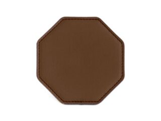 LAVOISIER Maroquinier - Sous-Verre octogonal en cuir marron, set de 6