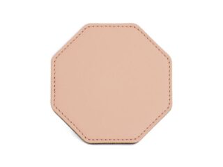 LAVOISIER Maroquinier - Sous-Verre octogonal en cuir rose, set de 6