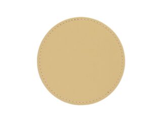 LAVOISIER Maroquinier - Sous-Verre rond en cuir beige café latte, set de 6