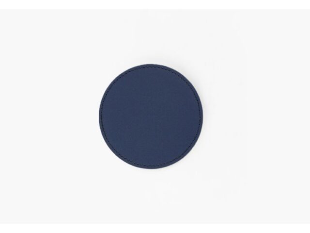 Lavoisier Maroquinier - Sous-Verre rond en cuir bleu cobalt