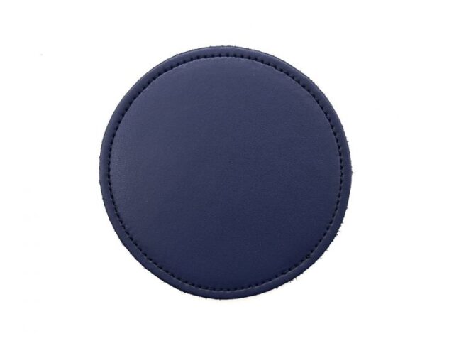 Lavoisier Maroquinier - Sous-Verre rond en cuir bleu cobalt