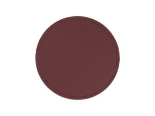 LAVOISIER Maroquinier - Sous-Verre rond en cuir bordeaux, set de 6