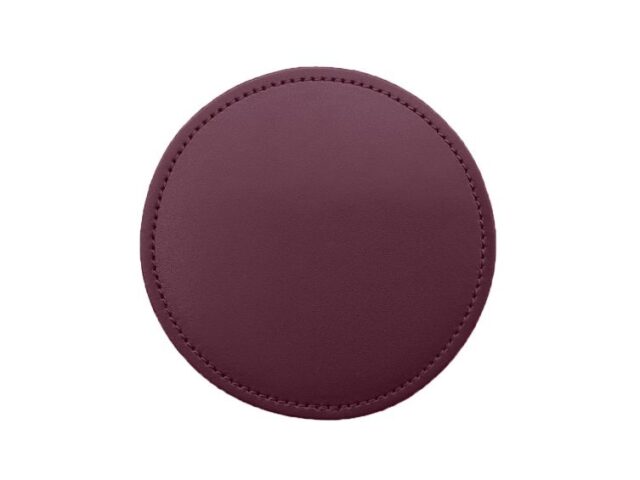 Lavoisier Maroquinier - Sous-Verre rond en cuir bordeaux