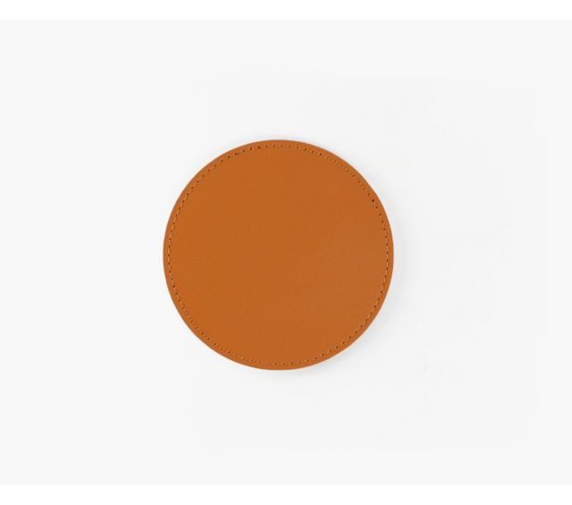 Lavoisier Maroquinier - Sous-Verre rond en cuir gold