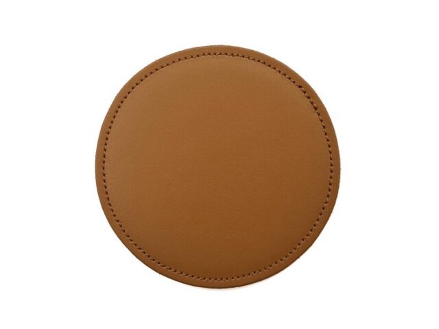 Lavoisier Maroquinier - Sous-Verre rond en cuir gold