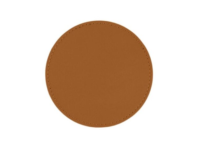 LAVOISIER Maroquinier - Sous-Verre rond en cuir gold, set de 6