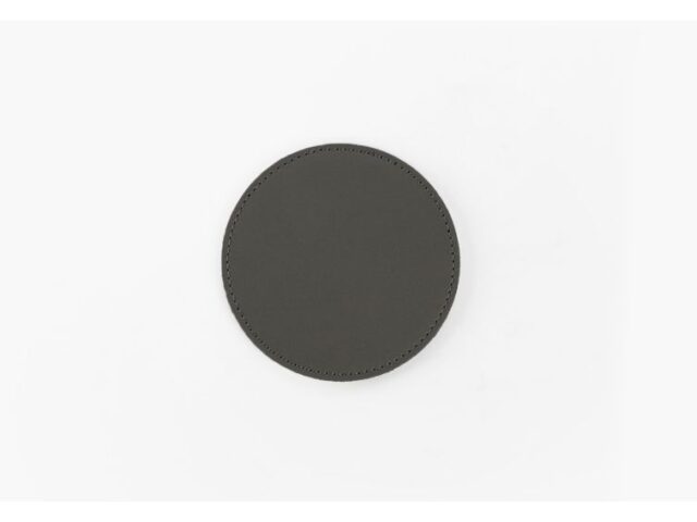 Lavoisier Maroquinier - Sous-Verre rond en cuir gris fer