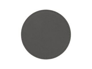 LAVOISIER Maroquinier - Sous-Verre rond en cuir gris fer, set de 6