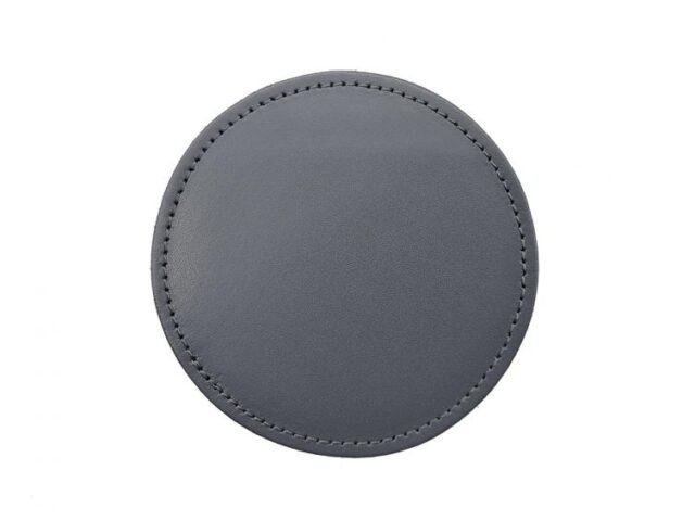 Lavoisier Maroquinier - Sous-Verre rond en cuir gris fer