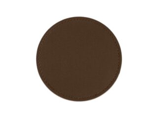 LAVOISIER Maroquinier - Sous-Verre rond en cuir marron foncé, set de 6